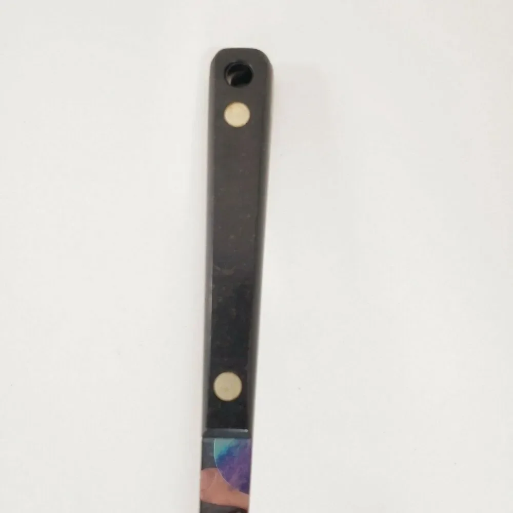 Vtg Ekco Flint Ladle Dipper Stainless Black Riveted Handle Cooking Utensil USA